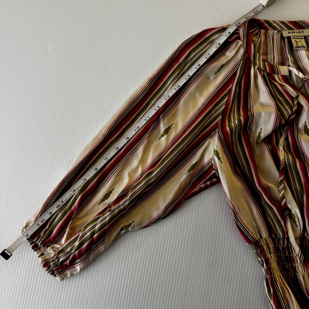 Ariat Lovell Western Smocked Mini Dress Small Rodeo Festival Country Cowgirl - Picture 8 of 16